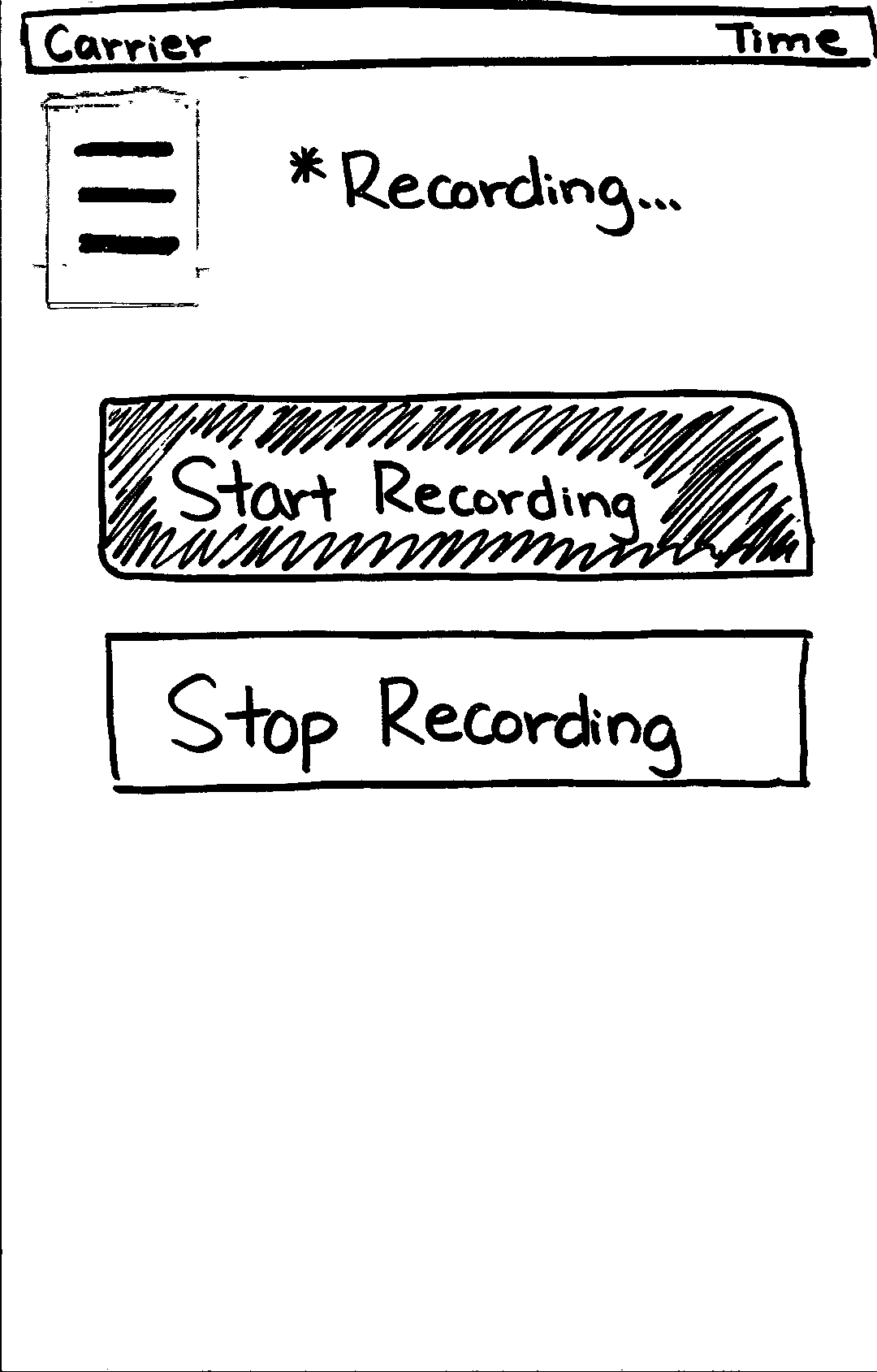 start recording button pressed